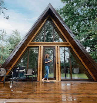 a-frame-house-in-woods