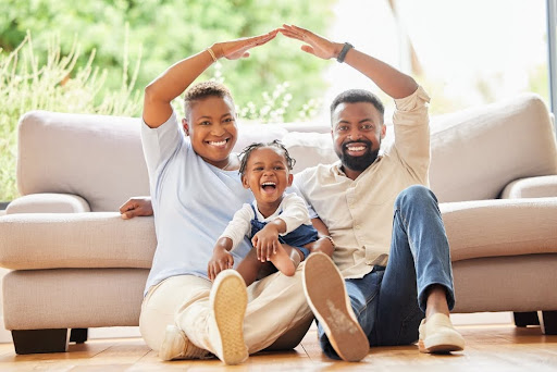 Family smiling.