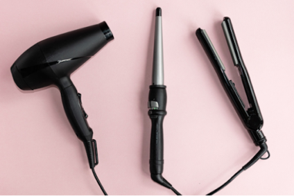 Hair dryer and curler.