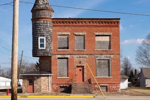 Brick building.