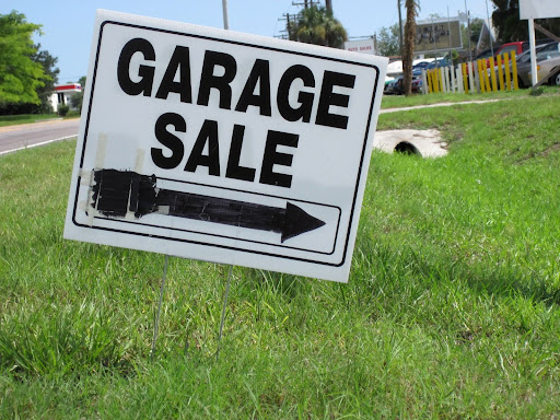 Garage sale sign.